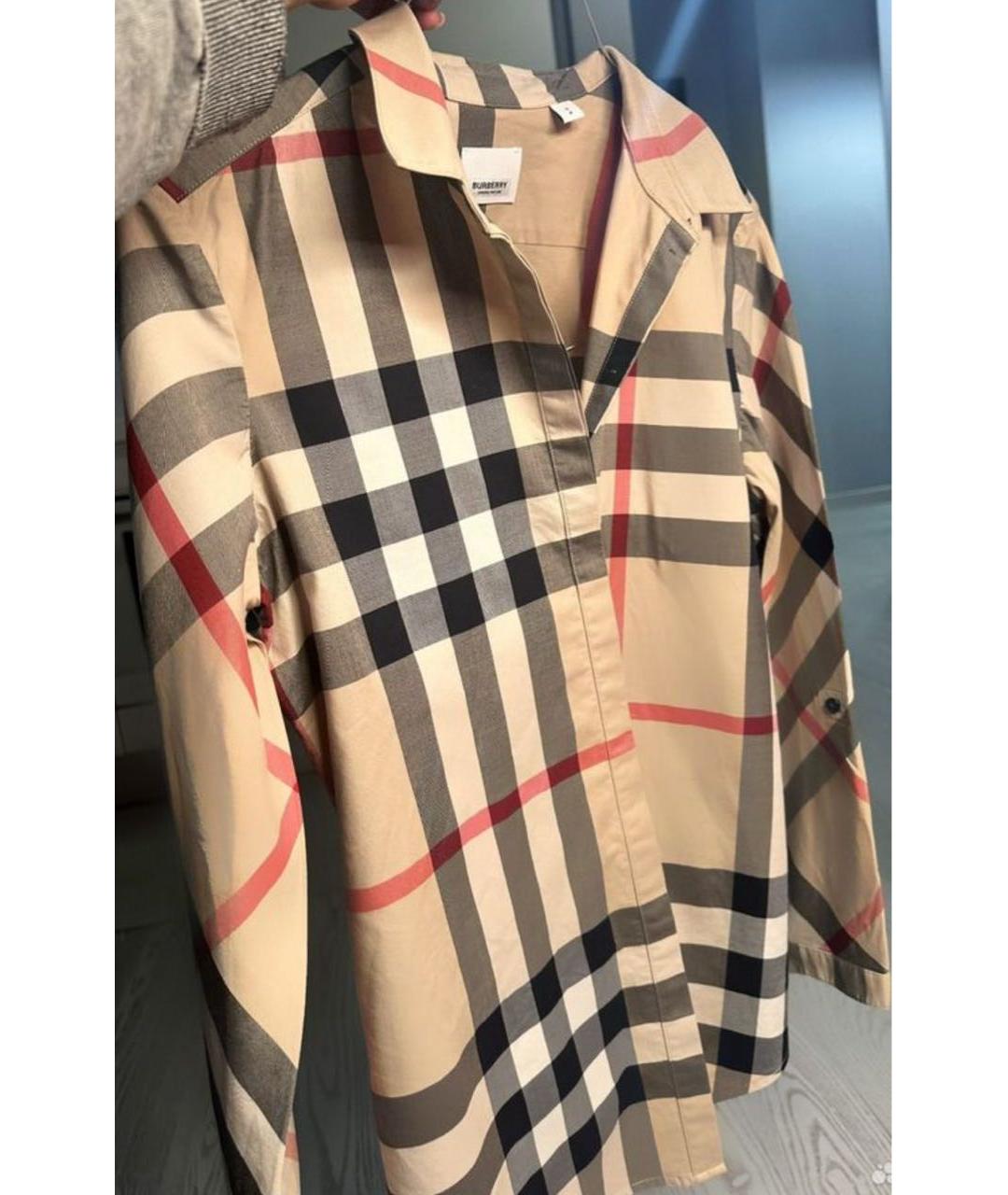 BURBERRY Коричневая хлопковая рубашка, фото 2