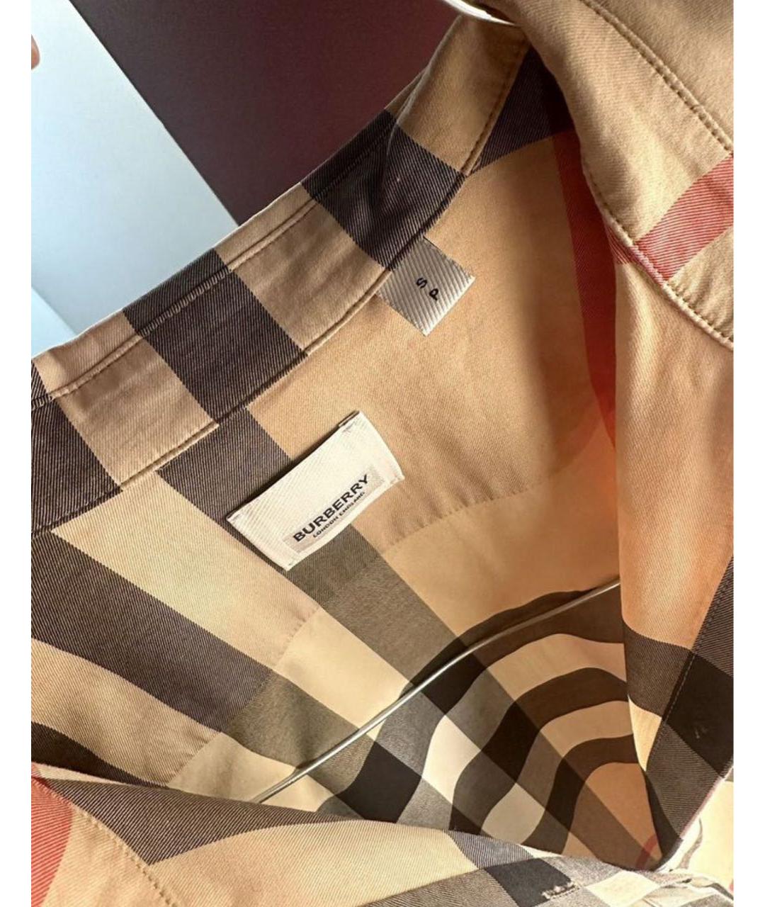 BURBERRY Коричневая хлопковая рубашка, фото 3
