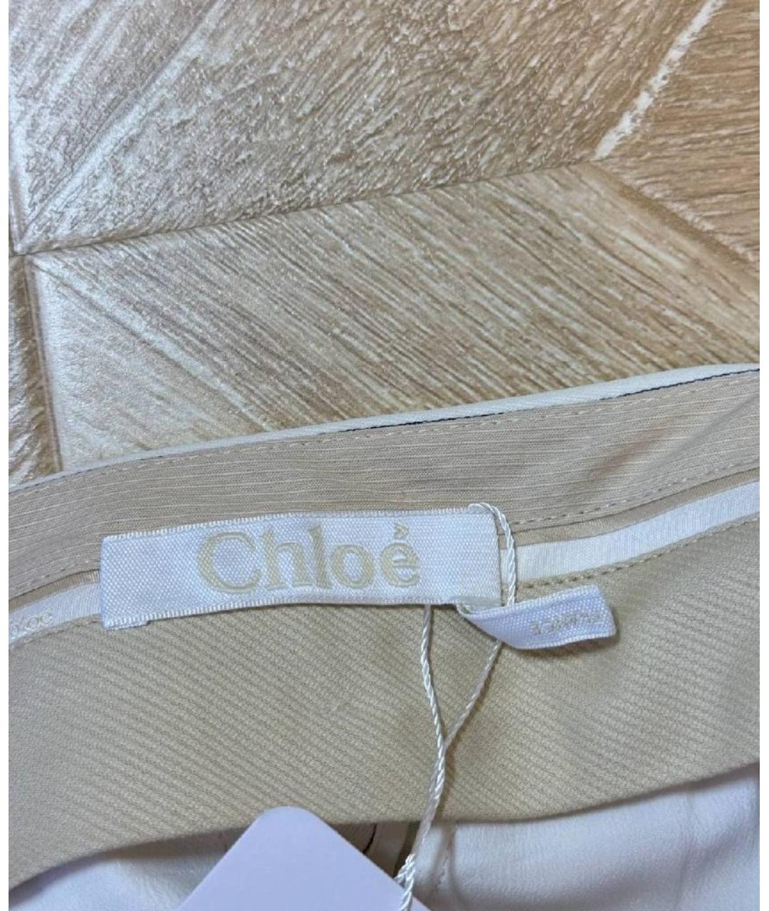 CHLOE Белые вискозные брюки широкие, фото 3