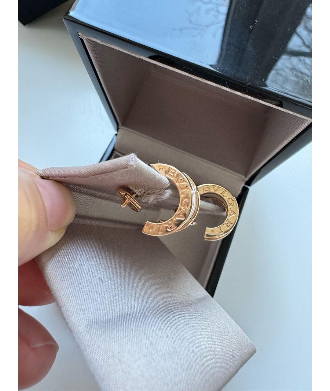 BVLGARI Золотые серьги из розового золота, фото 2