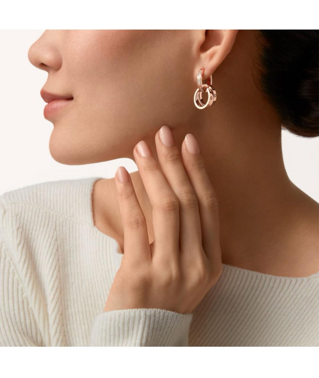 CARTIER Розовые серьги из розового золота, фото 2