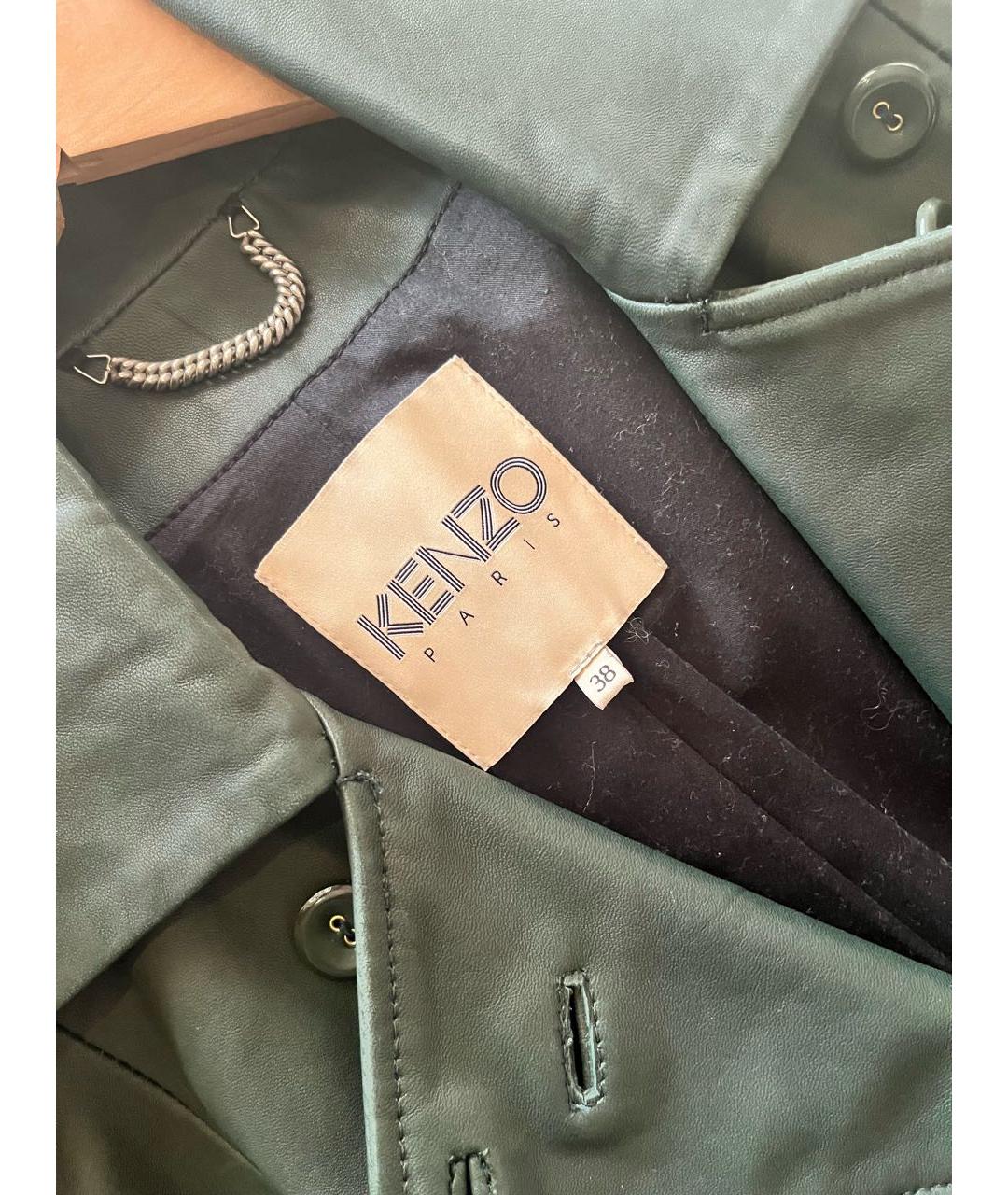 KENZO Кожаное пальто, фото 3