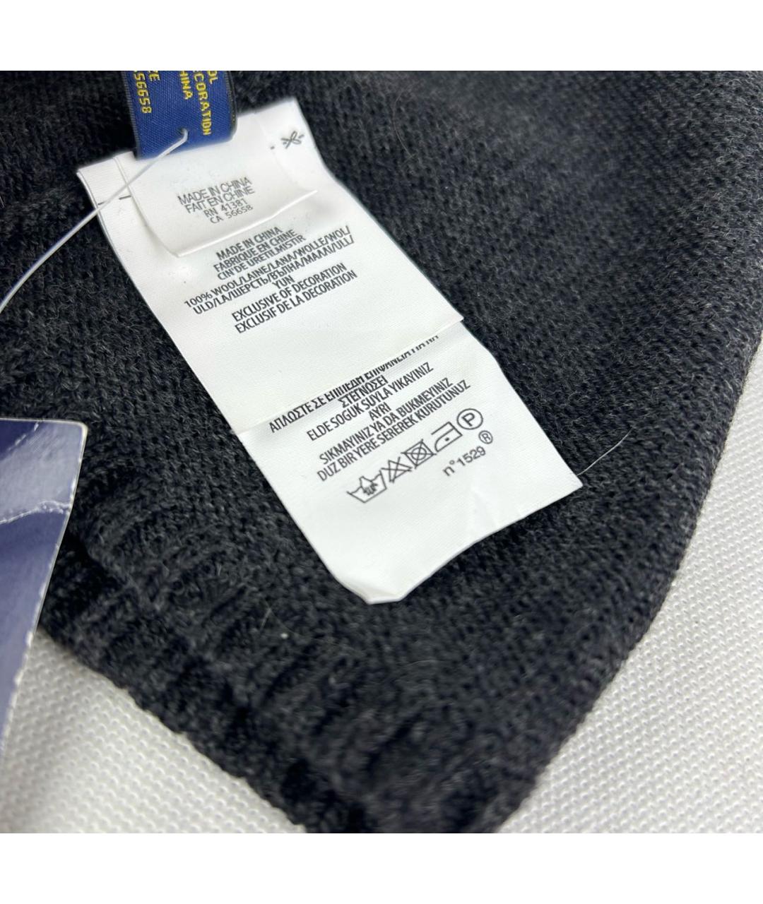 POLO RALPH LAUREN Серая шерстяная шапка, фото 6