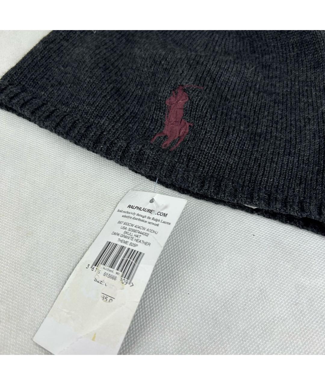 POLO RALPH LAUREN Серая шерстяная шапка, фото 5