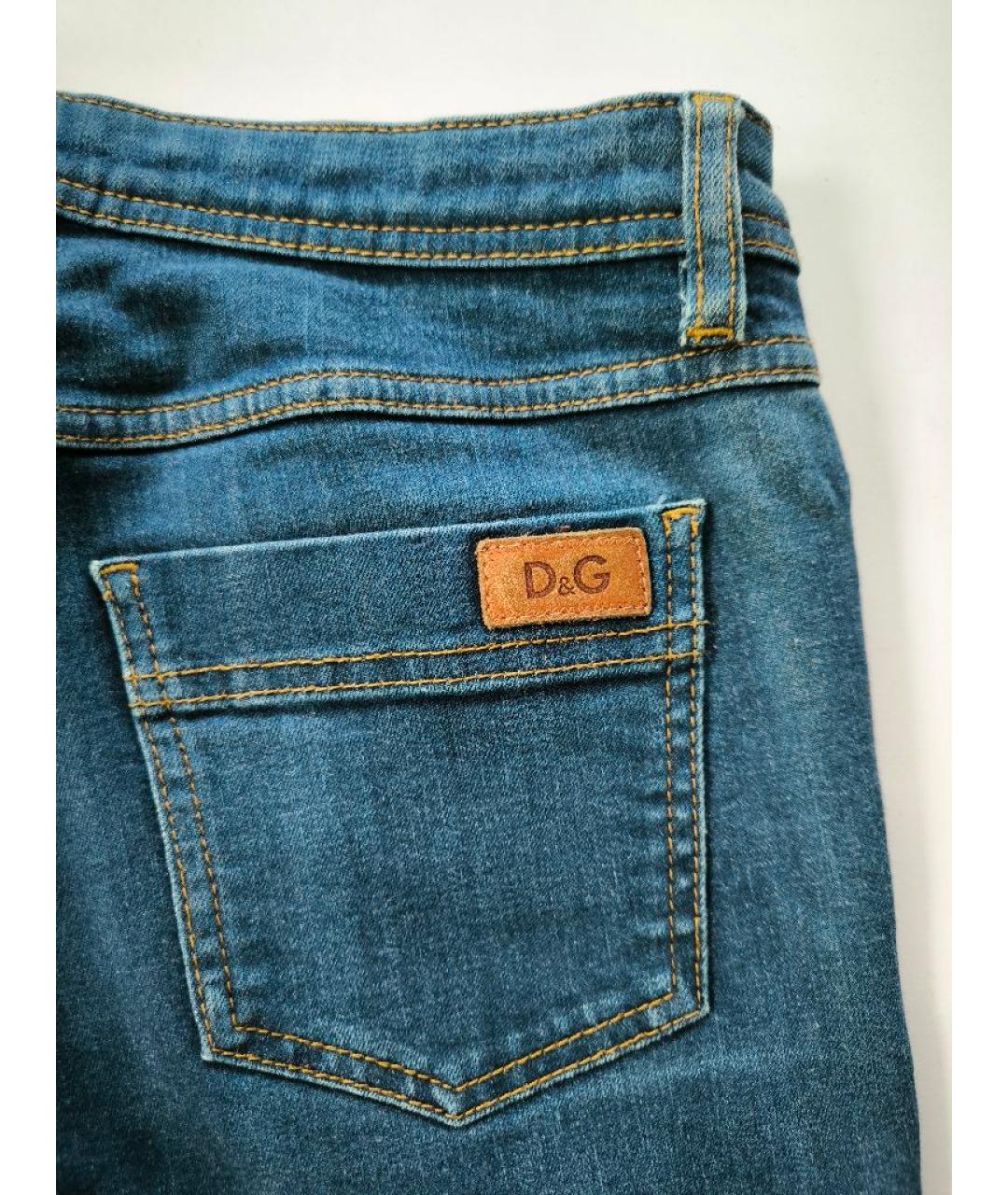 DOLCE&GABBANA Синие хлопко-эластановые джинсы слим, фото 4