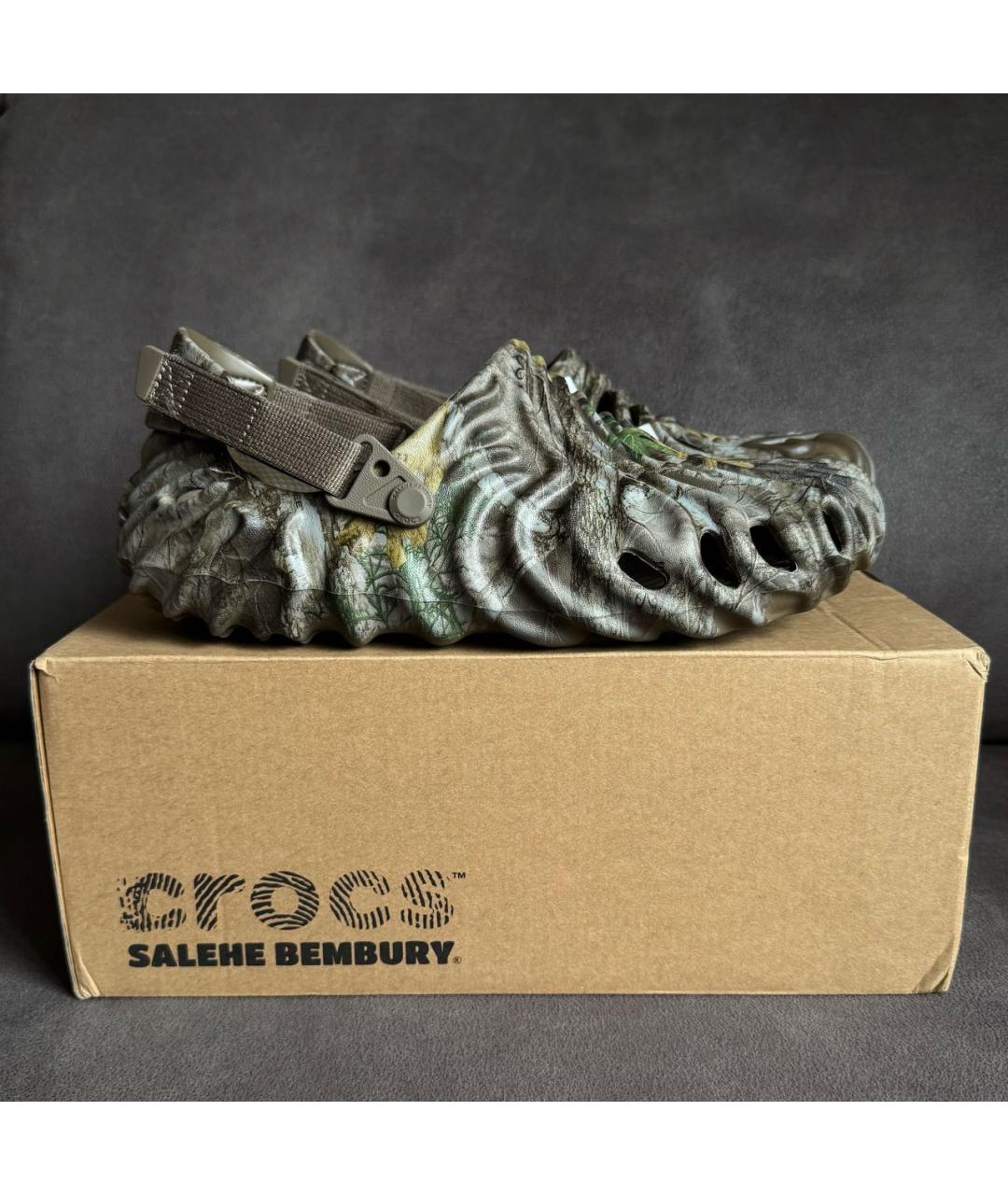 CROCS Хаки резиновые шлепанцы, фото 4