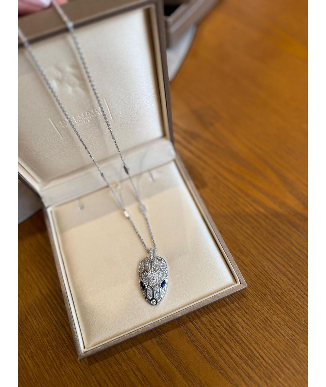BVLGARI Белая подвеска из белого золота, фото 6