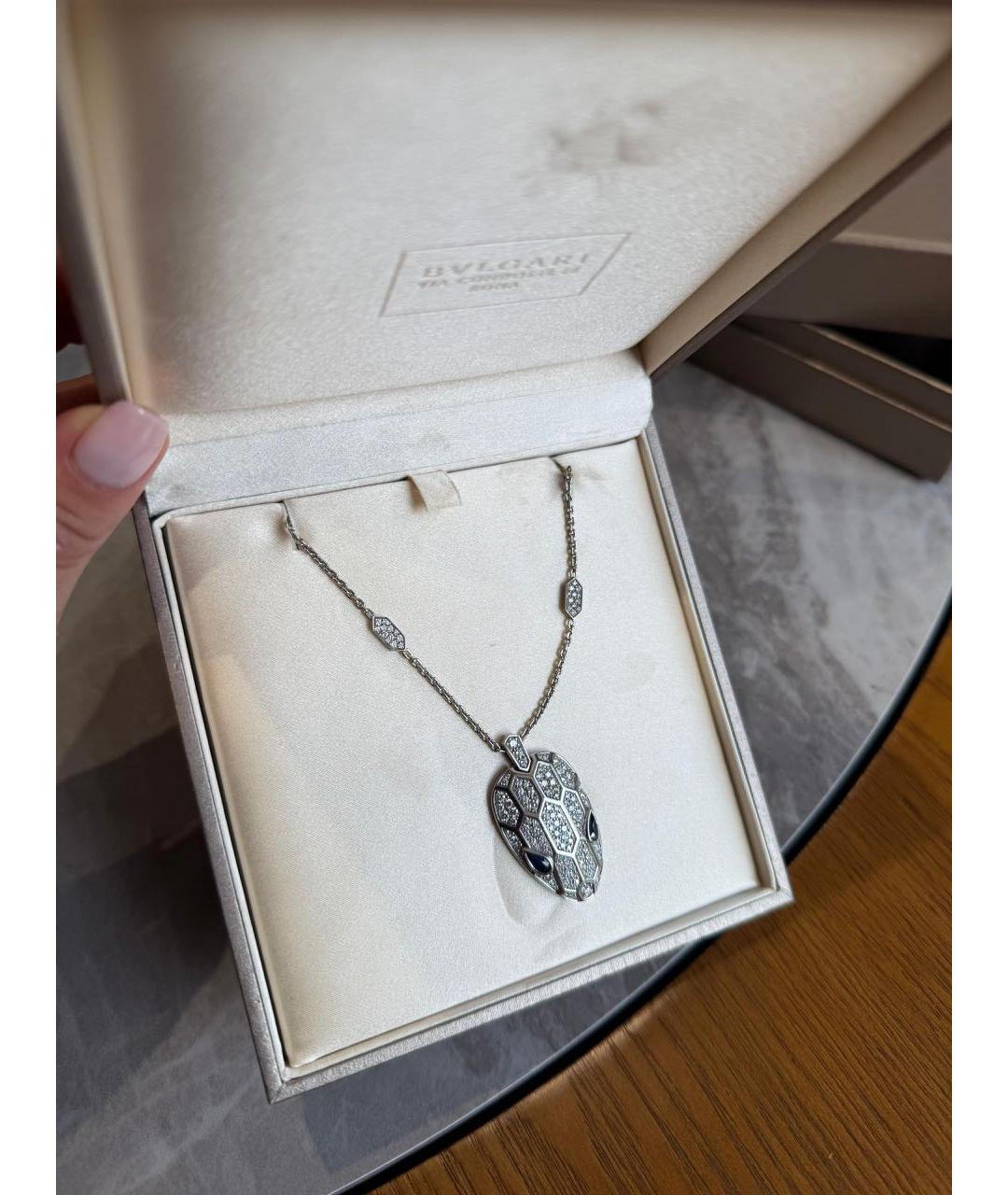 BVLGARI Белая подвеска из белого золота, фото 9