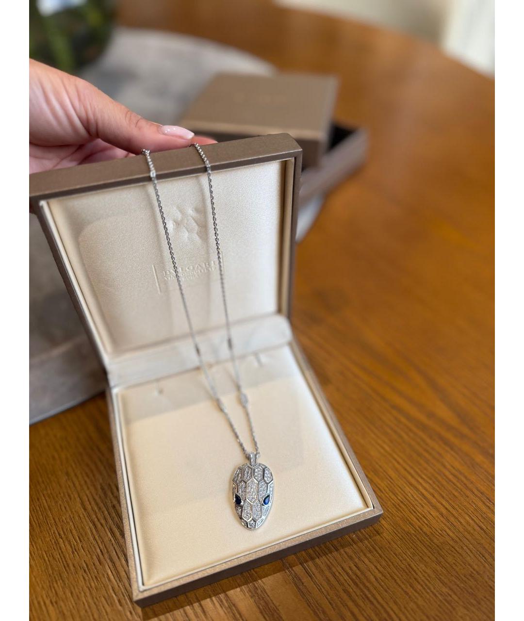 BVLGARI Белая подвеска из белого золота, фото 4