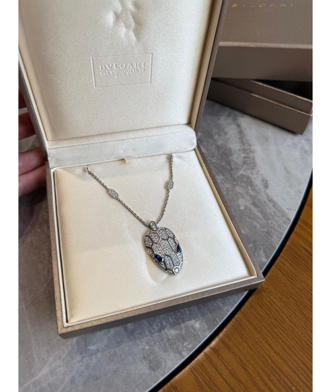 BVLGARI Белая подвеска из белого золота, фото 7