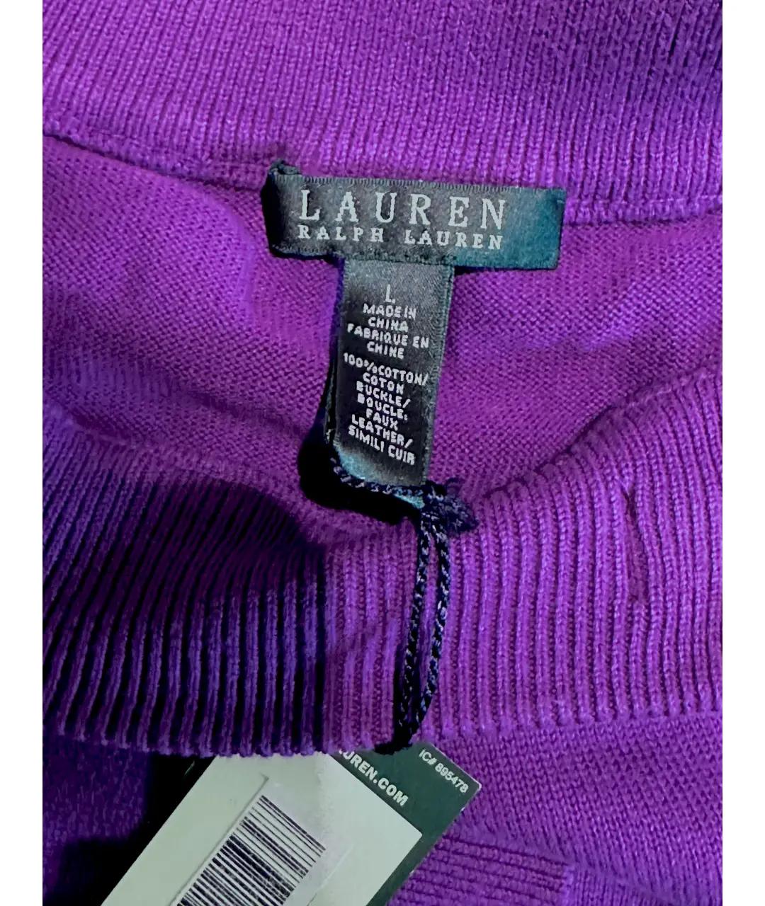 RALPH LAUREN Фиолетовый хлопковый джемпер / свитер, фото 6