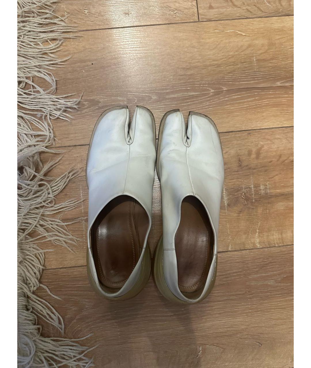 MAISON MARGIELA Бежевые кожаные туфли, фото 3