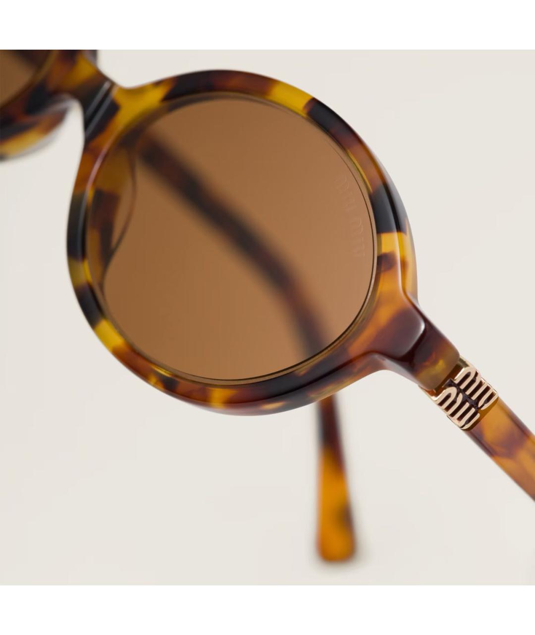 MIU MIU Коричневые пластиковые солнцезащитные очки, фото 2