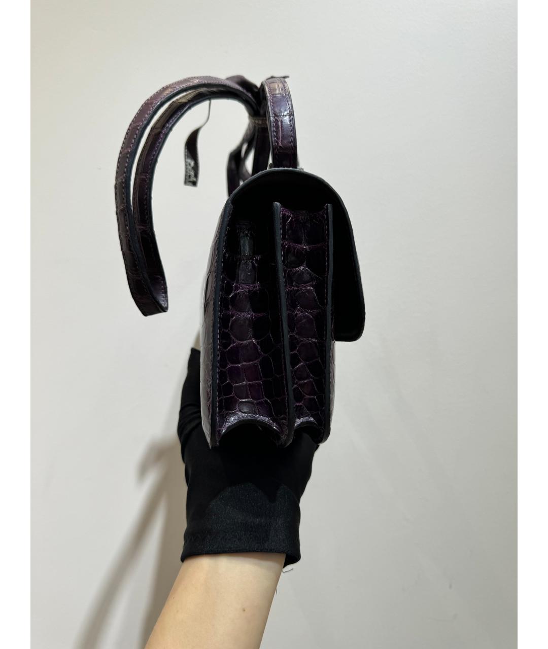 HERMES Фиолетовая кожаная сумка через плечо, фото 5