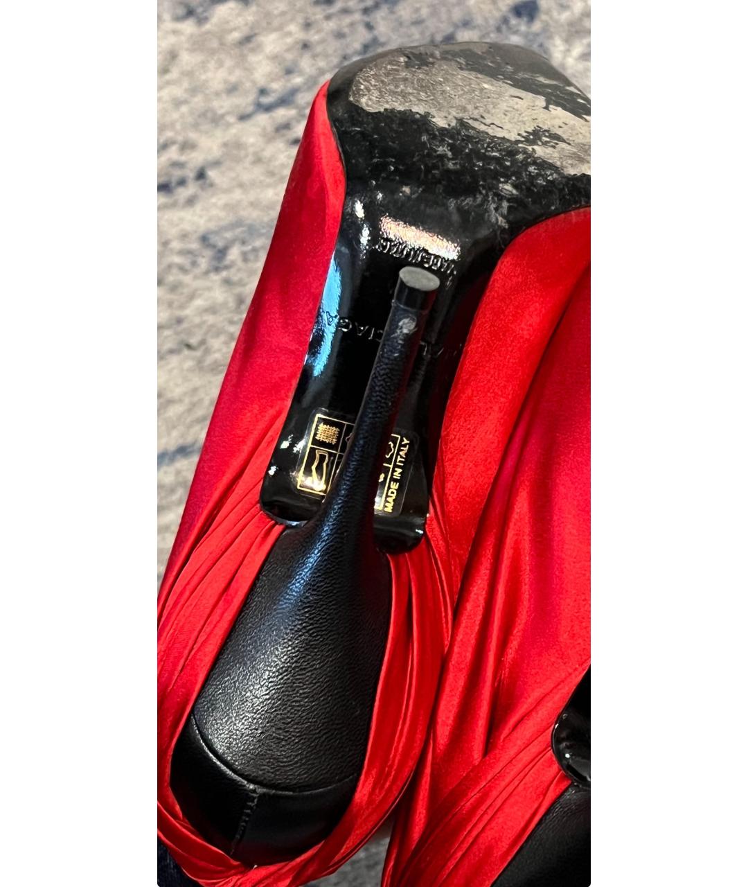 BALENCIAGA Красные текстильные туфли, фото 4