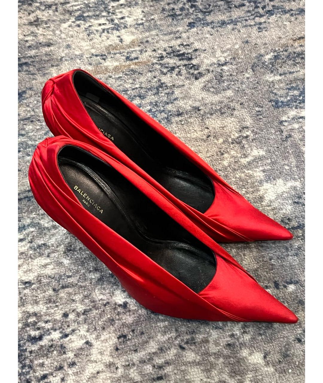 BALENCIAGA Красные текстильные туфли, фото 2