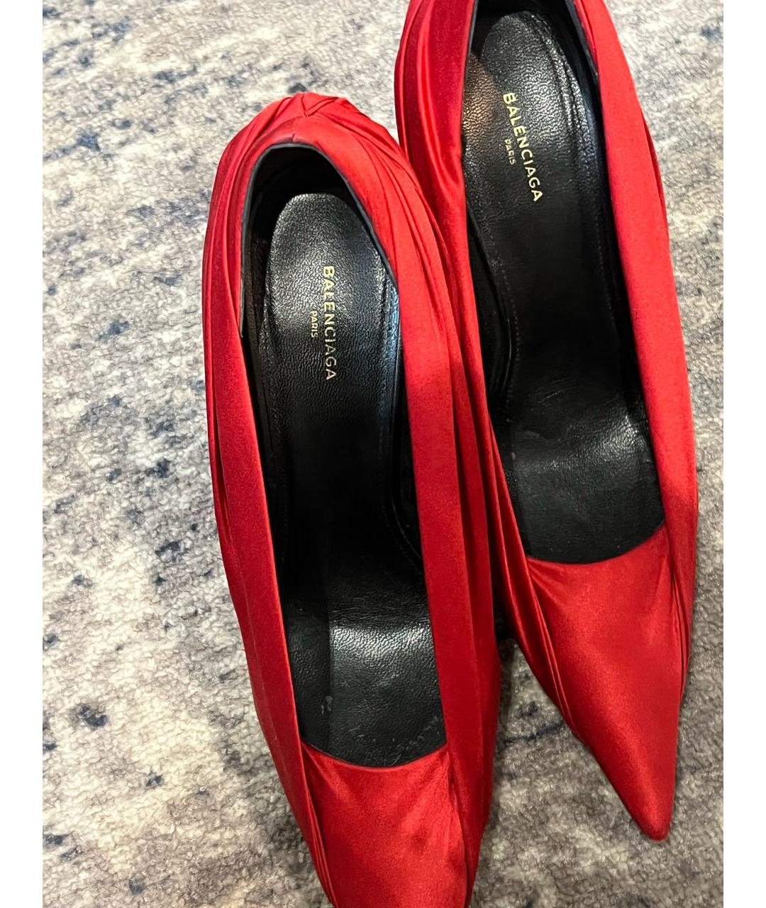 BALENCIAGA Красные текстильные туфли, фото 3