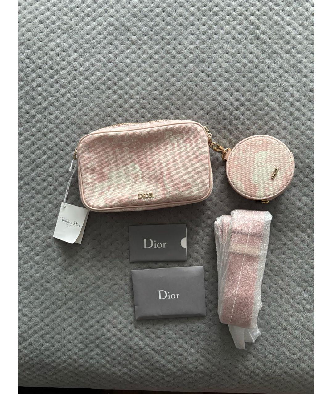 CHRISTIAN DIOR Розовая кожаная сумка через плечо, фото 2