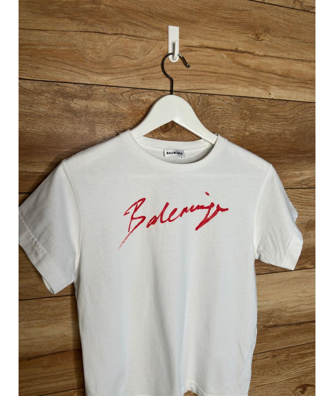 BALENCIAGA Белая хлопковая футболка, фото 3