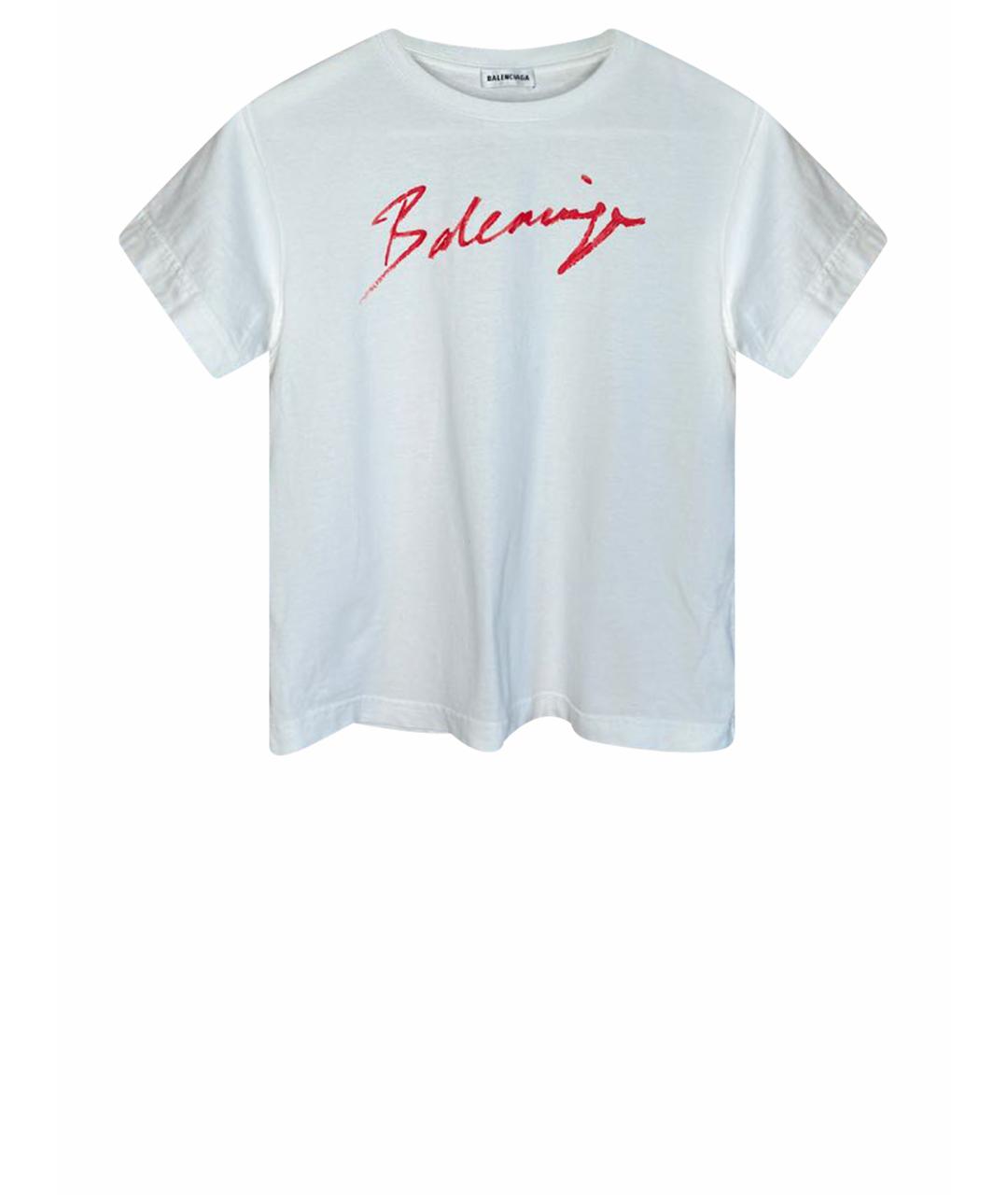 BALENCIAGA Белая хлопковая футболка, фото 1