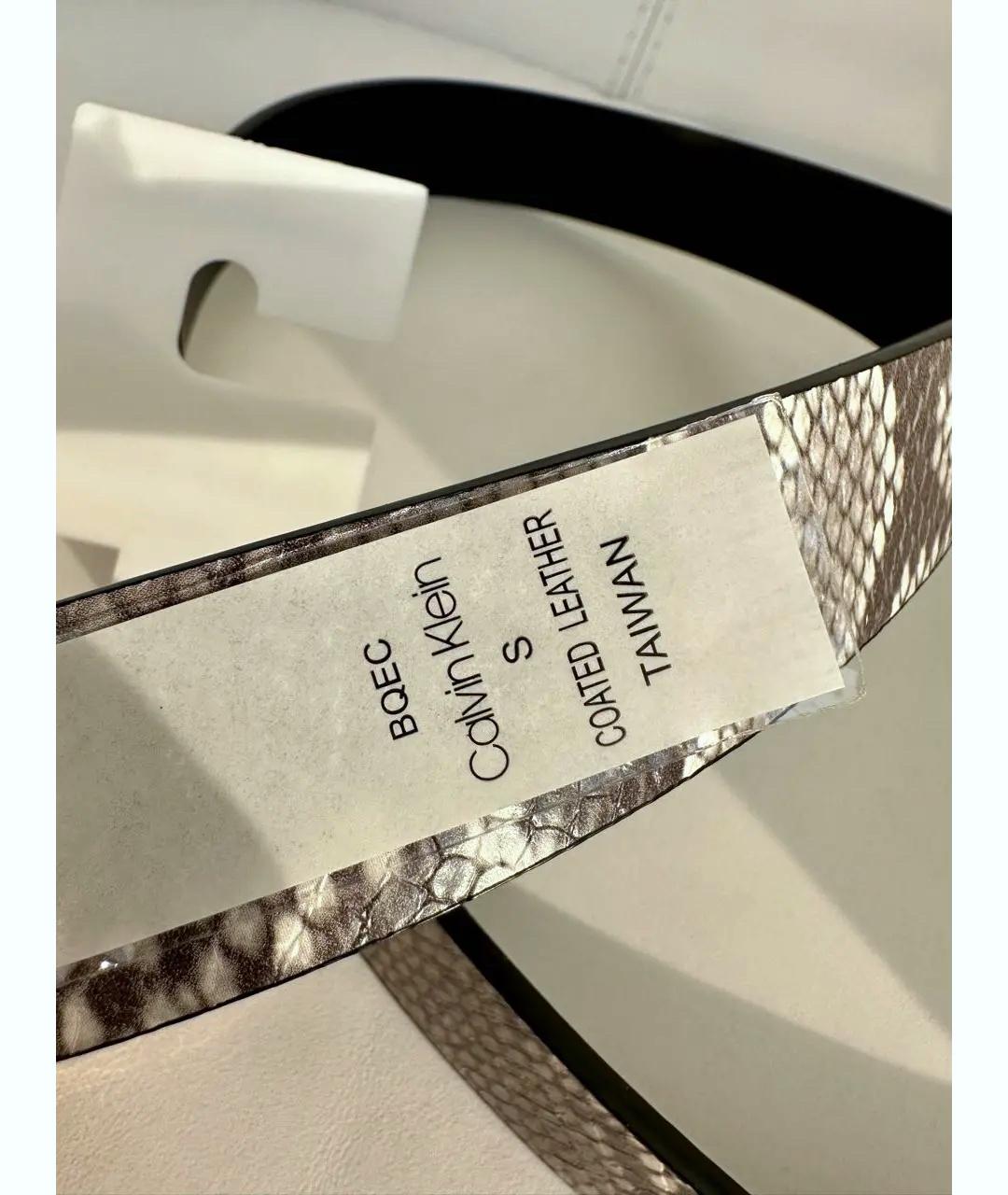 CALVIN KLEIN Черный кожаный ремень, фото 3