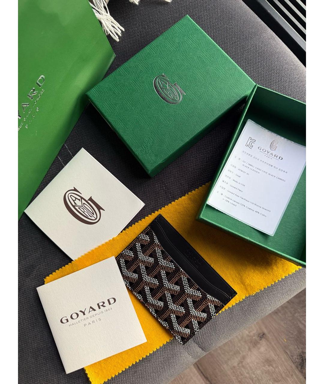 GOYARD Черный кожаный кардхолдер, фото 2