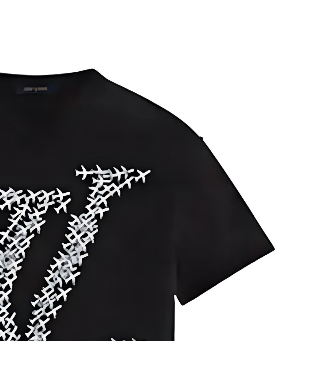 LOUIS VUITTON Черная хлопковая футболка, фото 7