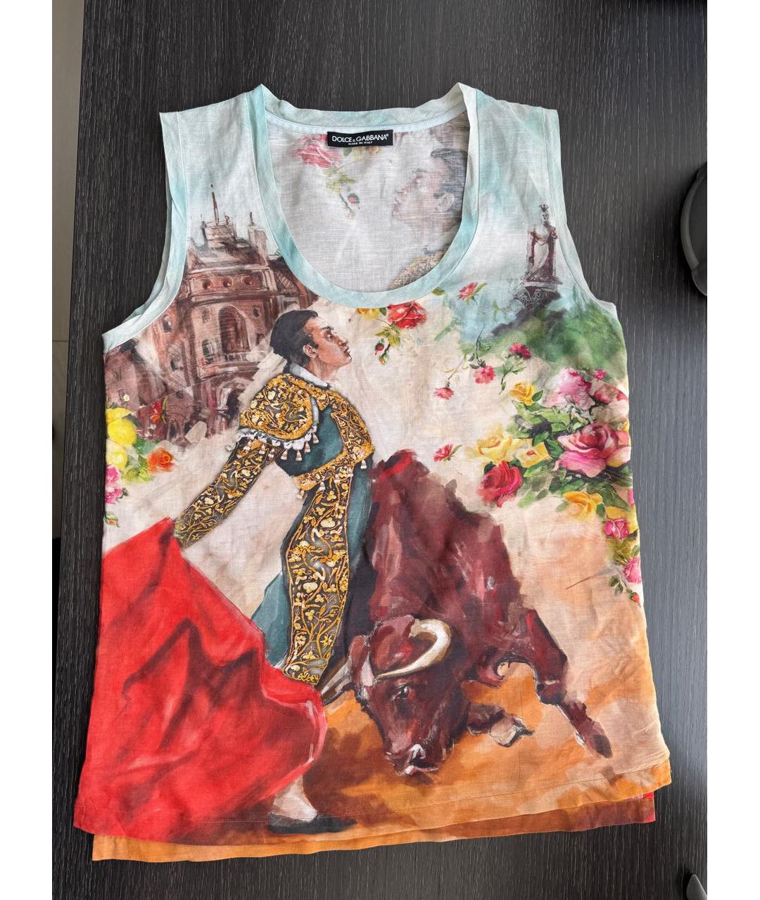 DOLCE&GABBANA Мульти хлопковая майка, фото 5