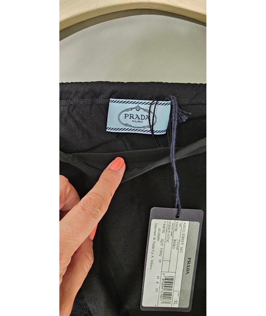 PRADA Черное хлопковое повседневное платье, фото 3
