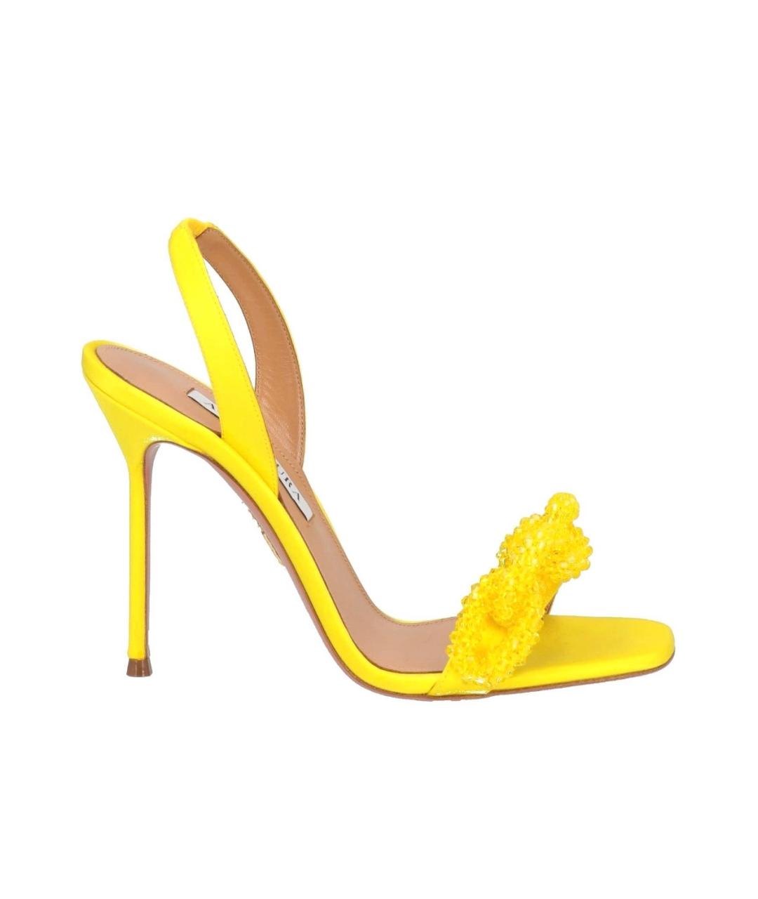 AQUAZZURA Желтые босоножки, фото 1