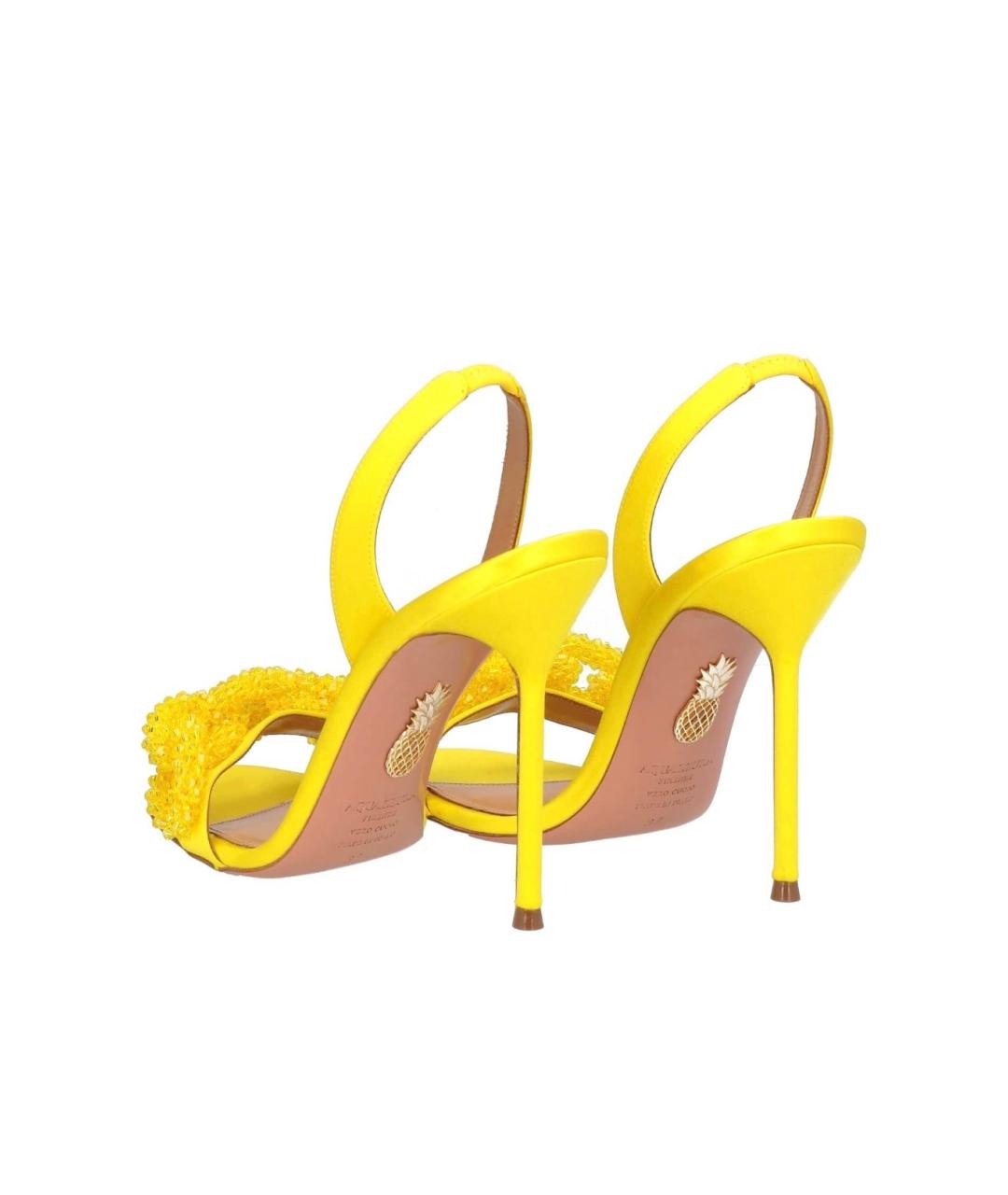 AQUAZZURA Желтые босоножки, фото 4