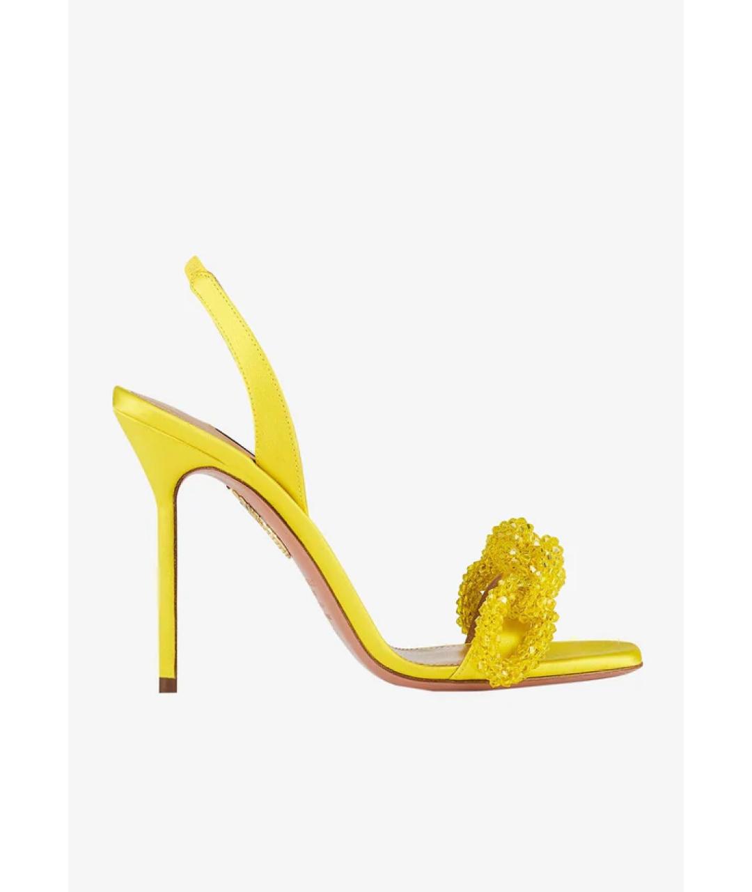 AQUAZZURA Желтые босоножки, фото 5