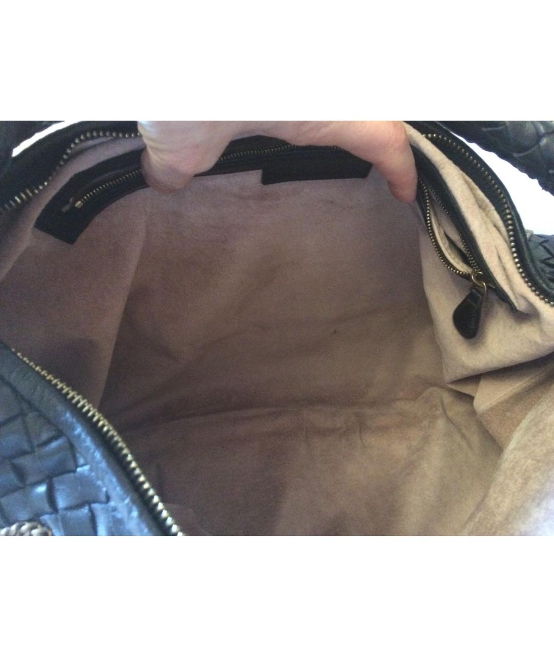 BOTTEGA VENETA Черная кожаная сумка через плечо, фото 5