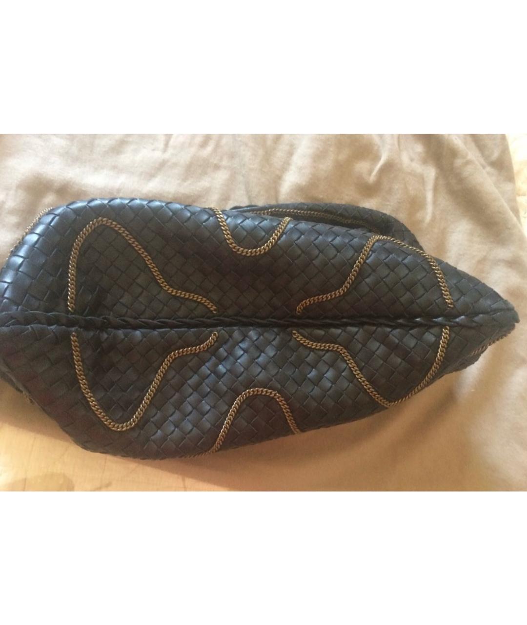 BOTTEGA VENETA Черная кожаная сумка через плечо, фото 8