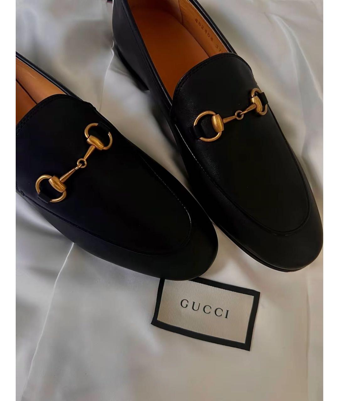 GUCCI Черные кожаные лоферы, фото 5