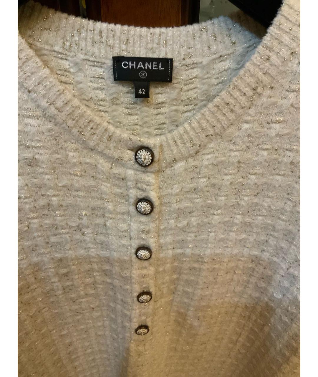 CHANEL Бежевое вискозное повседневное платье, фото 2