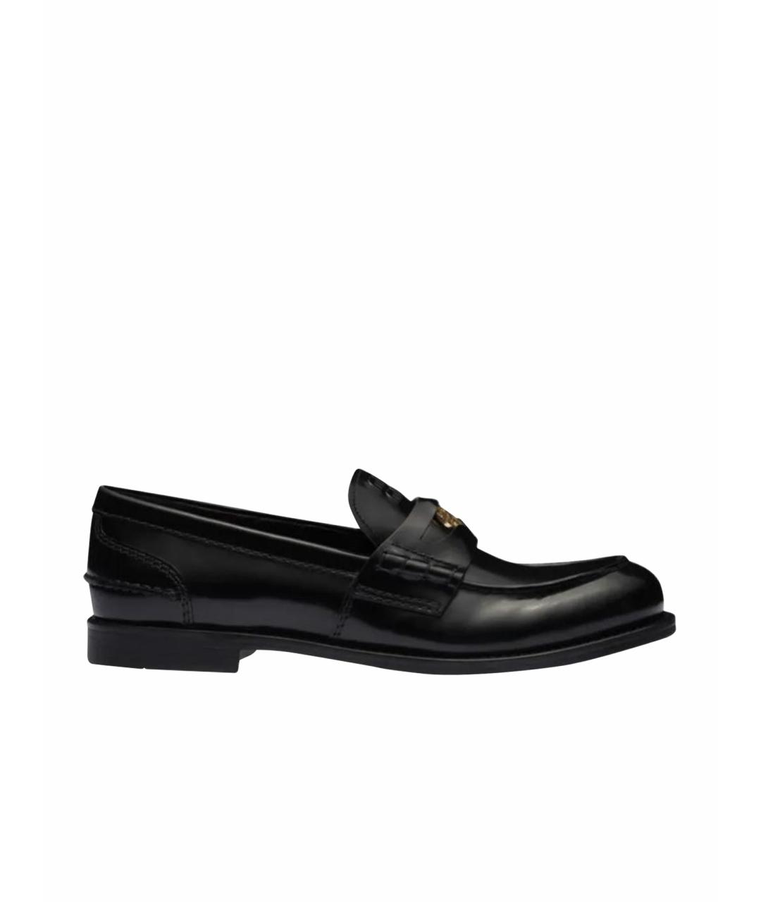 MIU MIU Черные кожаные лоферы, фото 1