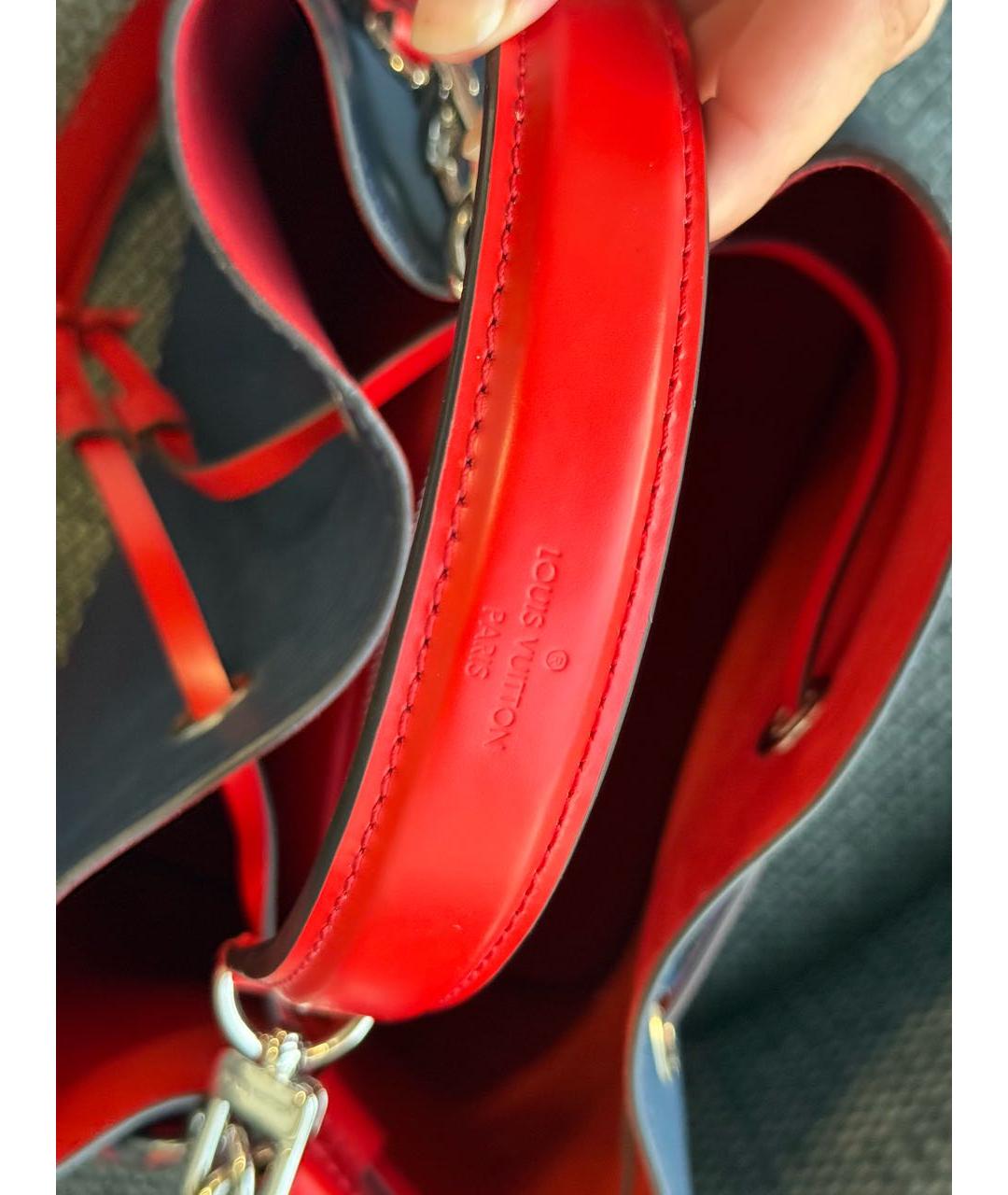 LOUIS VUITTON Темно-синяя кожаная сумка тоут, фото 4