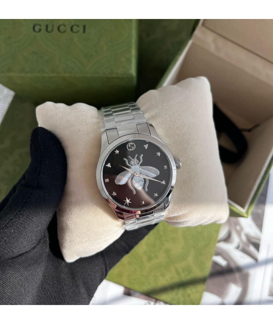 GUCCI Серебряные стальные часы, фото 3