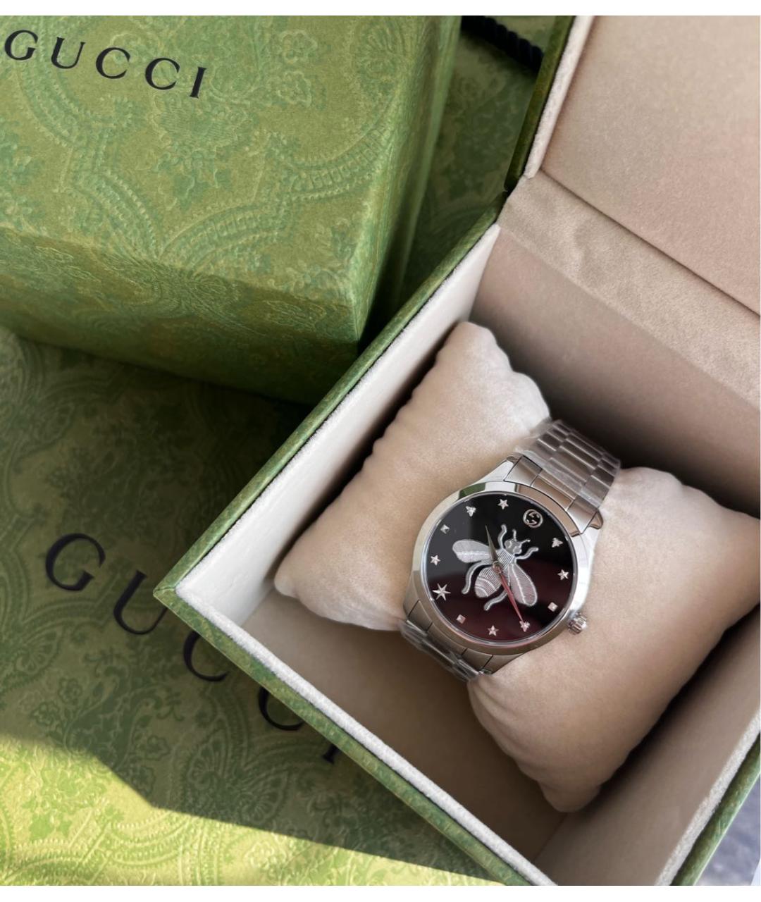 GUCCI Серебряные стальные часы, фото 2