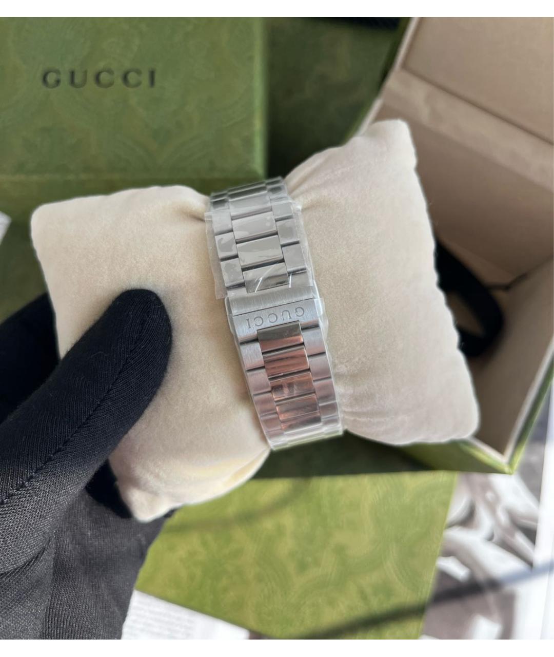 GUCCI Серебряные стальные часы, фото 4