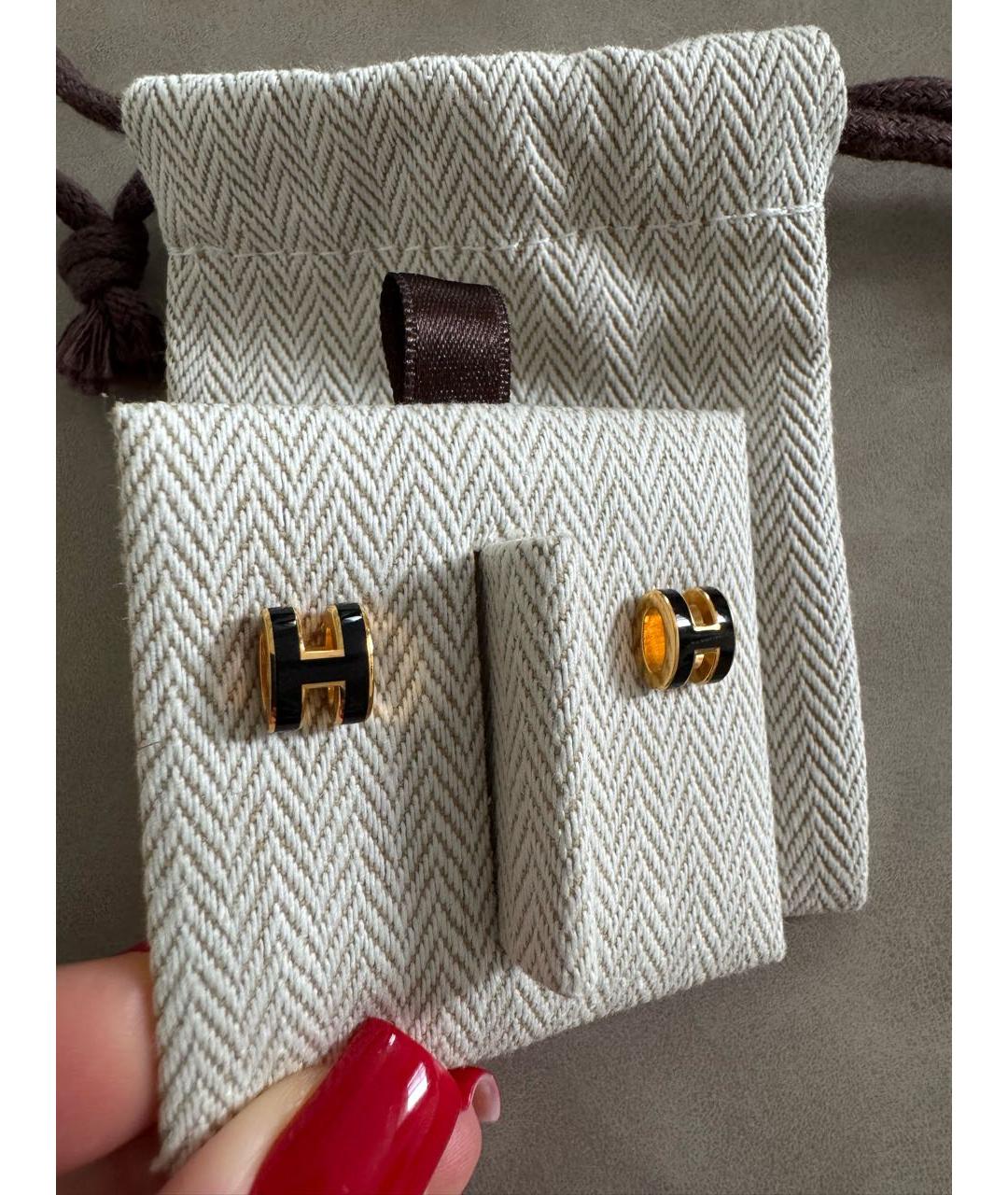 HERMES Черные серьги, фото 3
