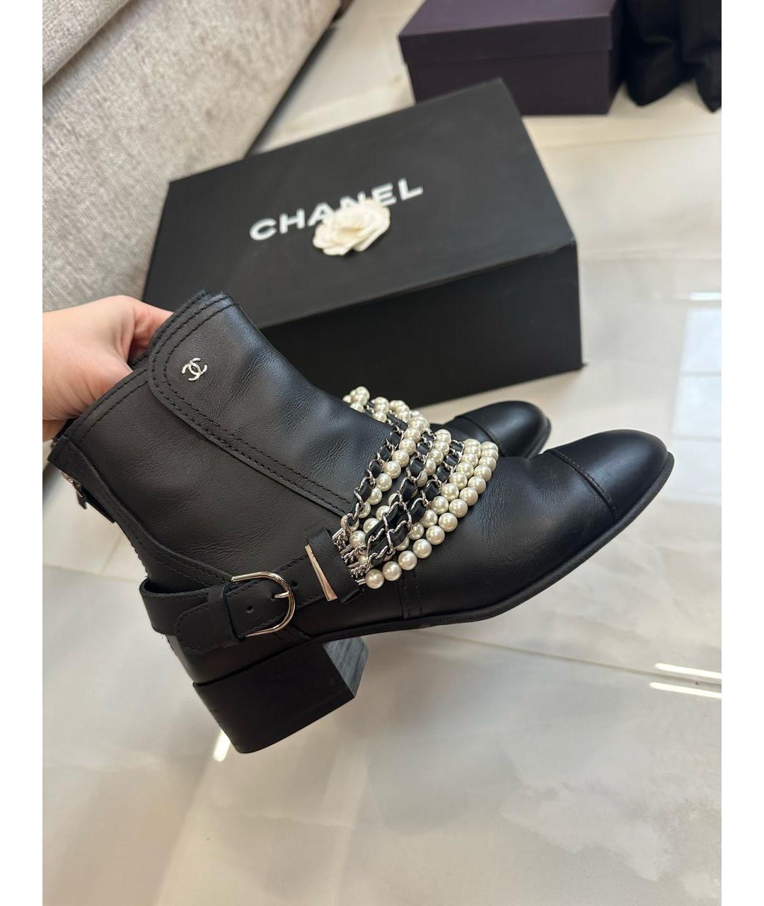 CHANEL Черные полусапоги, фото 6