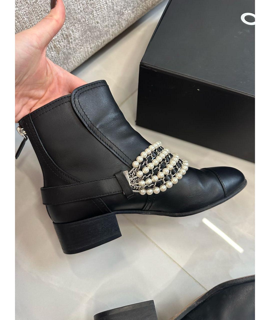 CHANEL Черные полусапоги, фото 9