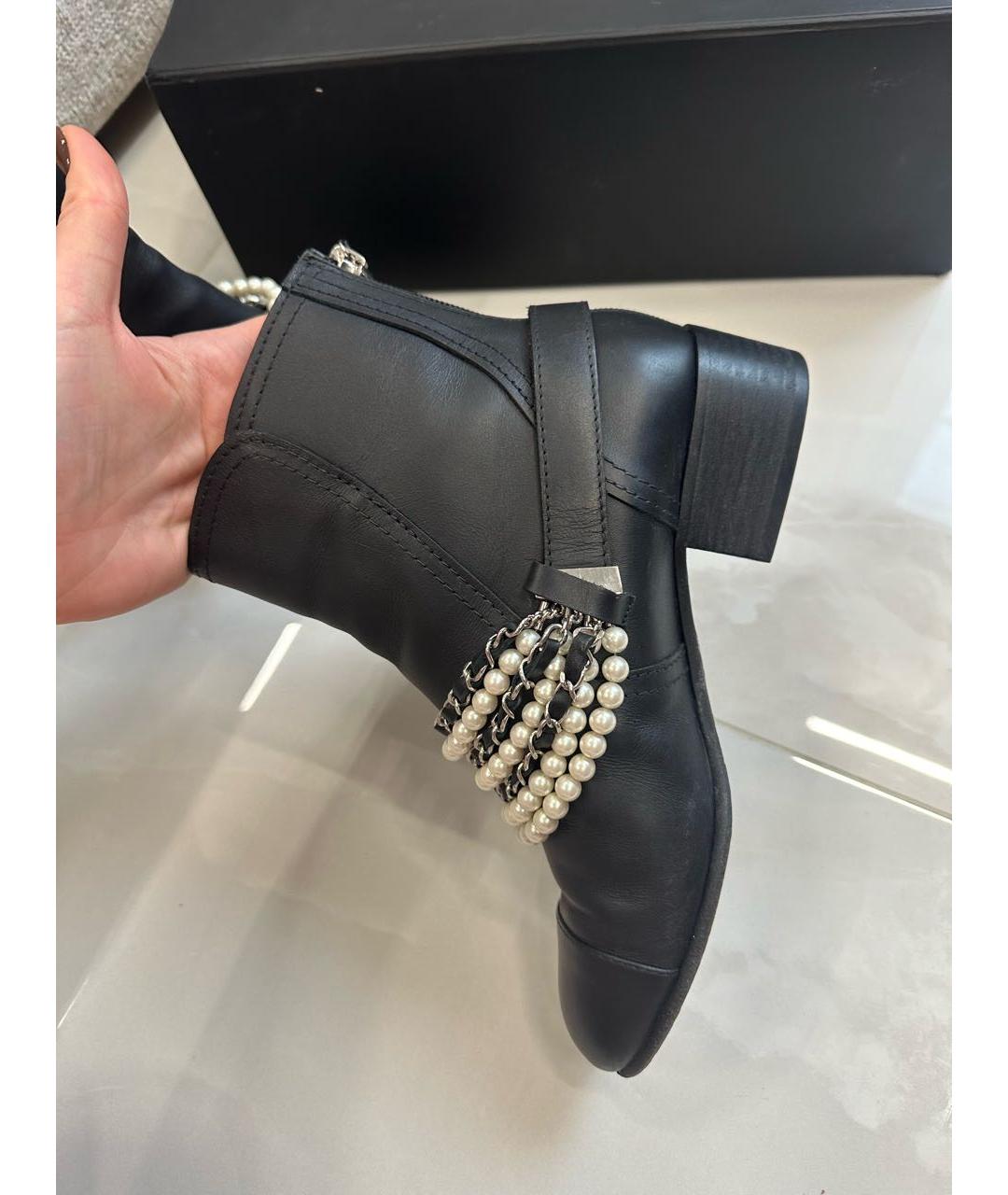 CHANEL Черные полусапоги, фото 8