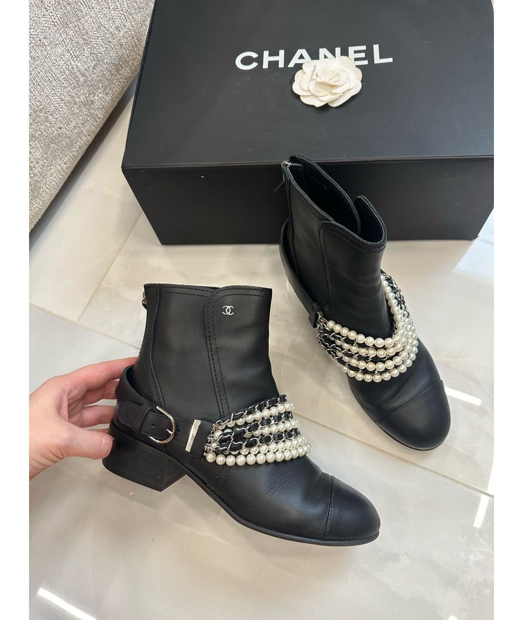 CHANEL Черные полусапоги, фото 2