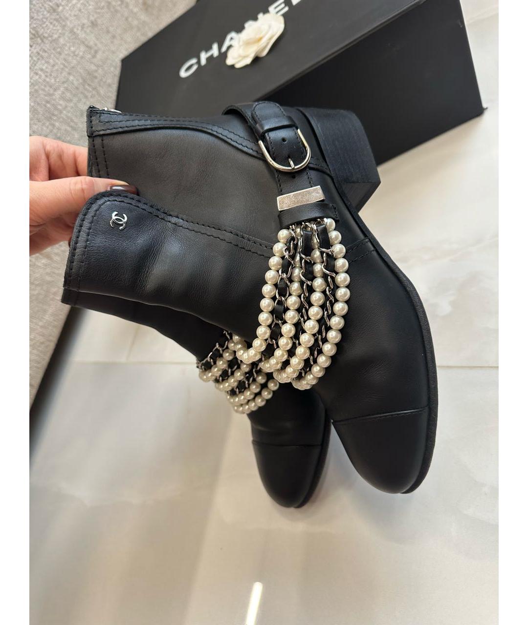 CHANEL Черные полусапоги, фото 4