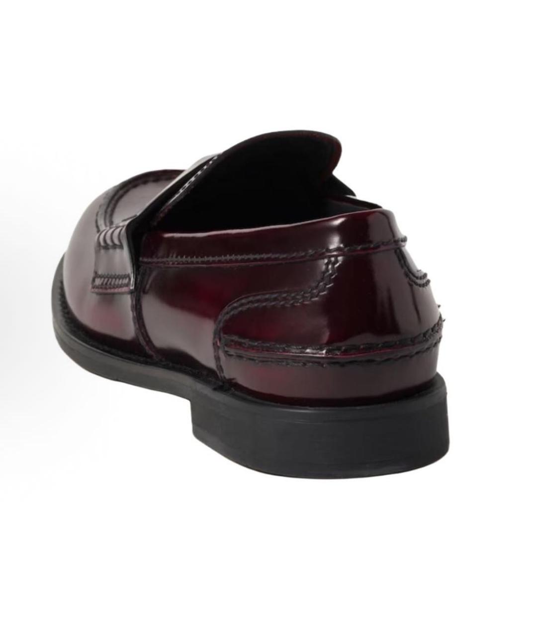 MIU MIU Бордовые кожаные лоферы, фото 4