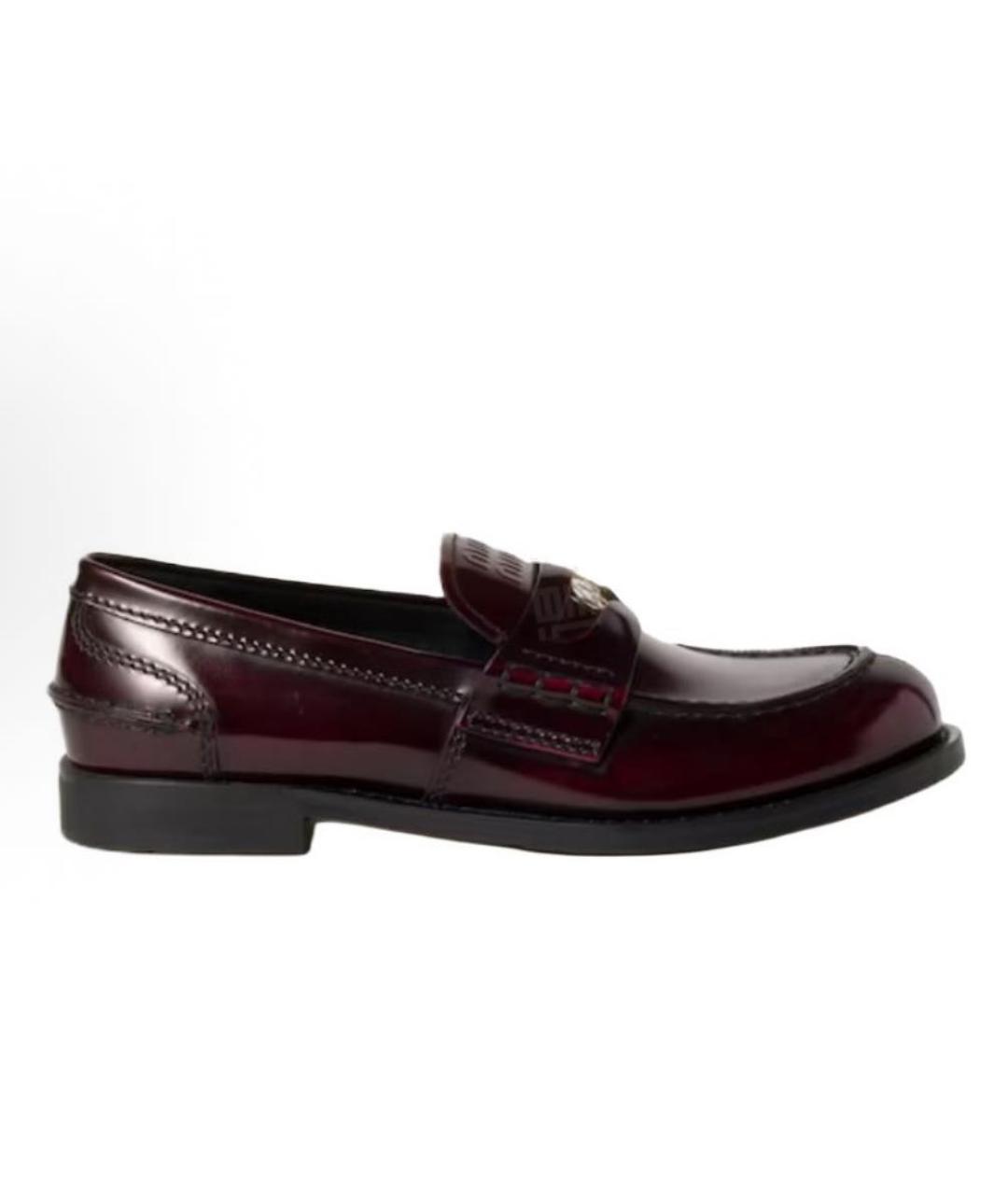 MIU MIU Бордовые кожаные лоферы, фото 5