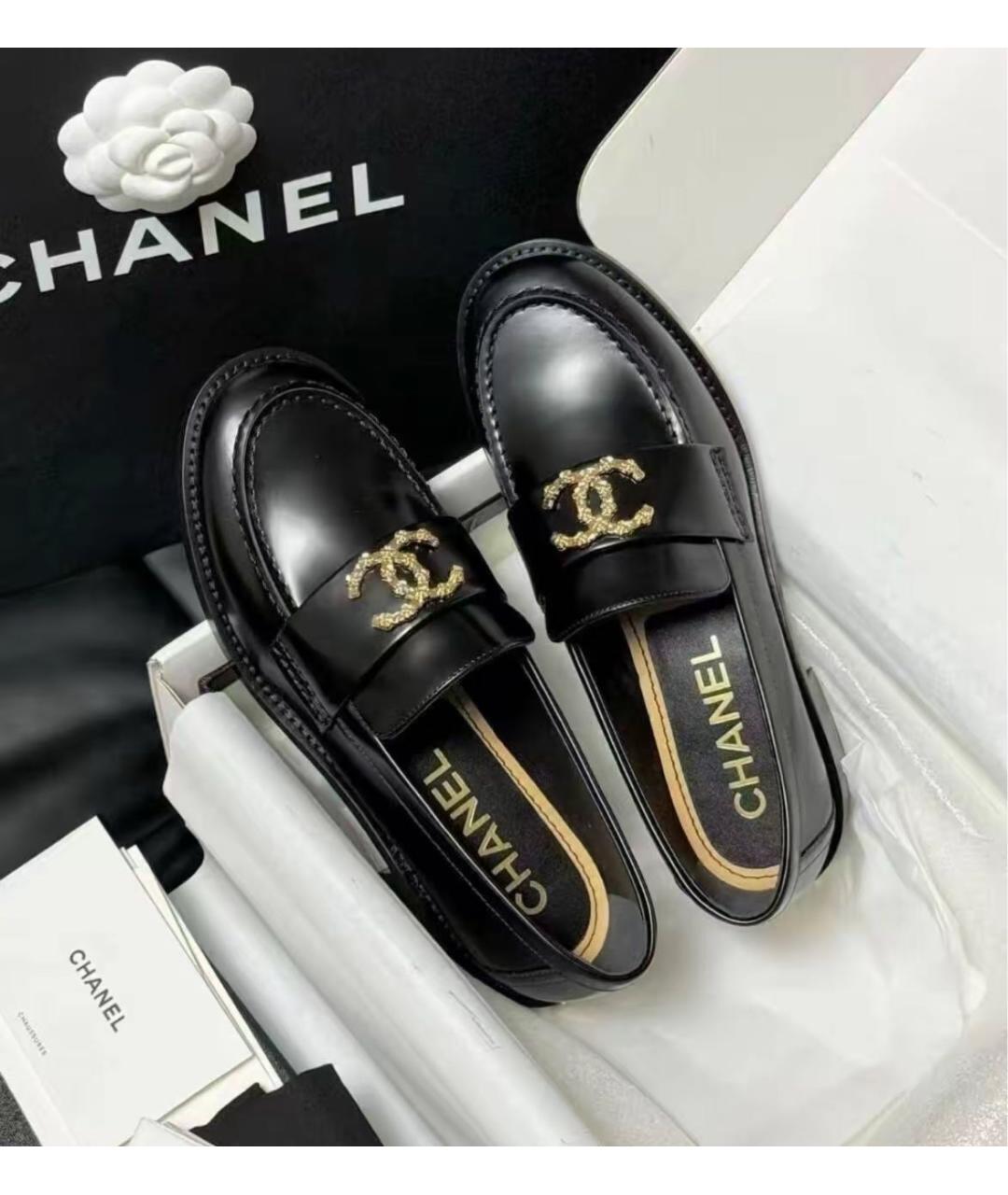 CHANEL Черные кожаные лоферы, фото 5
